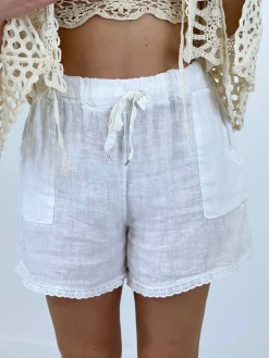 Bermudas lino puntilla