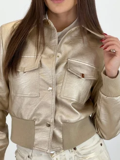 Biker efecto piel dorada