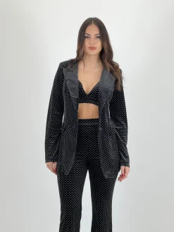 Blazer terciopelo oversize brillos