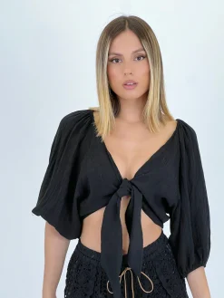 Blusa abierta nudo