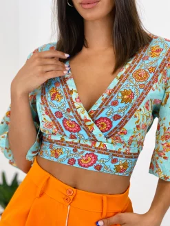 Blusa amplia Boho beige