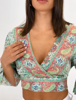 Blusa amplia Boho beige