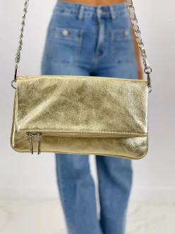 Bolso metalizado cadenas