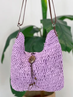 Bolso rafia botón