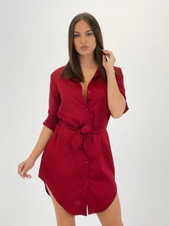 Camisa larga raso