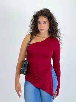 Camiseta asimétrica manga