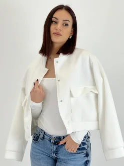 Cazadora bomber efecto paño