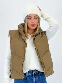 Chaleco crop acolchado