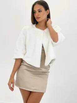 Chaqueta Cropped efecto pelo