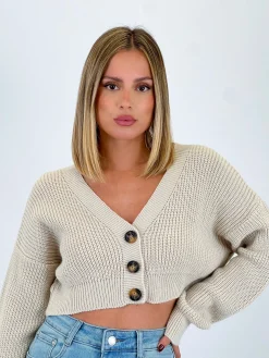 Cárdigan cropped punto