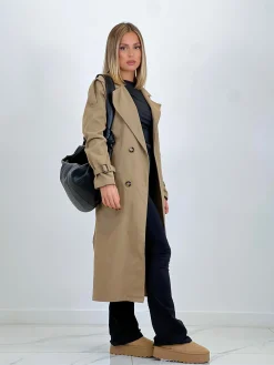 Gabardina trench larga