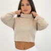 Jersey crop cuello subido