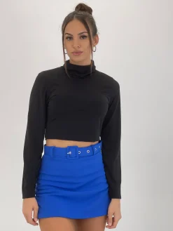 Jersey crop cuello subido