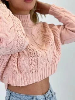 Jersey crop punto trenzado