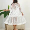 Kimono largo calado bordado