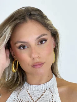 Pendientes aros ovalado