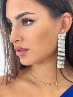 Pendientes cortina pedrería