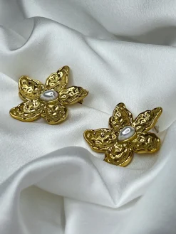 Pendientes flor perla