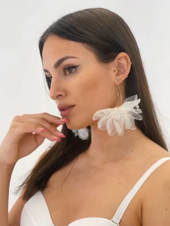 Pendientes flores de tul