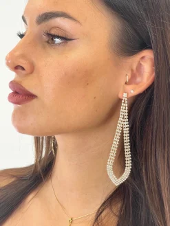 Pendientes lagrima pedrería