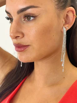 Pendientes largos pedrería