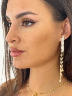 Pendientes largos pedrería