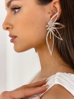 Pendientes pedrería flor