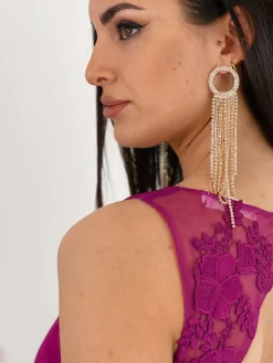 Pendientes pedrería redondo