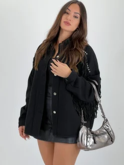 Sobrecamisa denim tachuelas