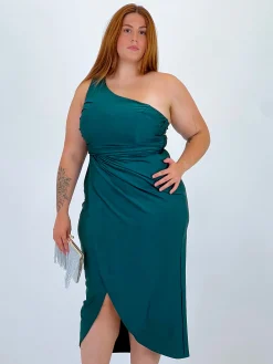 Vestido asimétrico satinado Carla