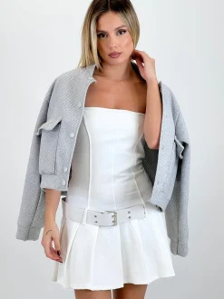 Vestido cinturón tablas