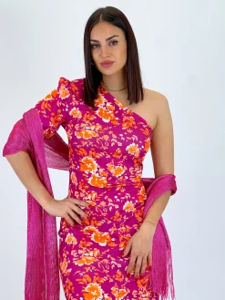 Vestido estampado asimétrico Estela