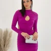 Vestido fruncido cut out