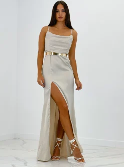 Vestido largo satinado Audrey