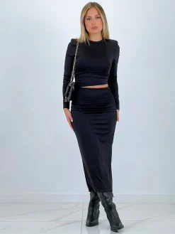 Vestido midi cintura cut out