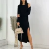 Vestido midi de canalé