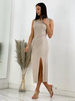 Vestido midi de canalé