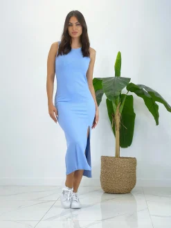 Vestido midi de canalé