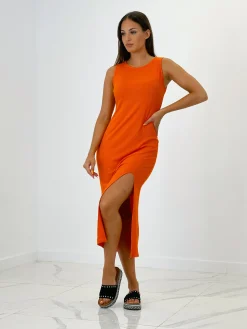 Vestido midi de canalé