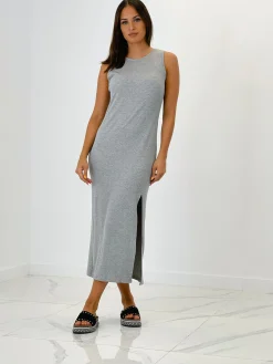 Vestido midi de canalé