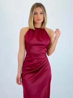 Vestido raso halter Gala