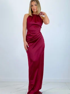 Vestido raso halter Gala