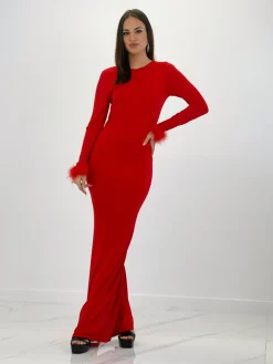 Vestido sirena plumas