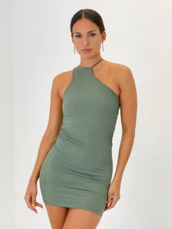 Vestido Vestido escote redondo asimétrica